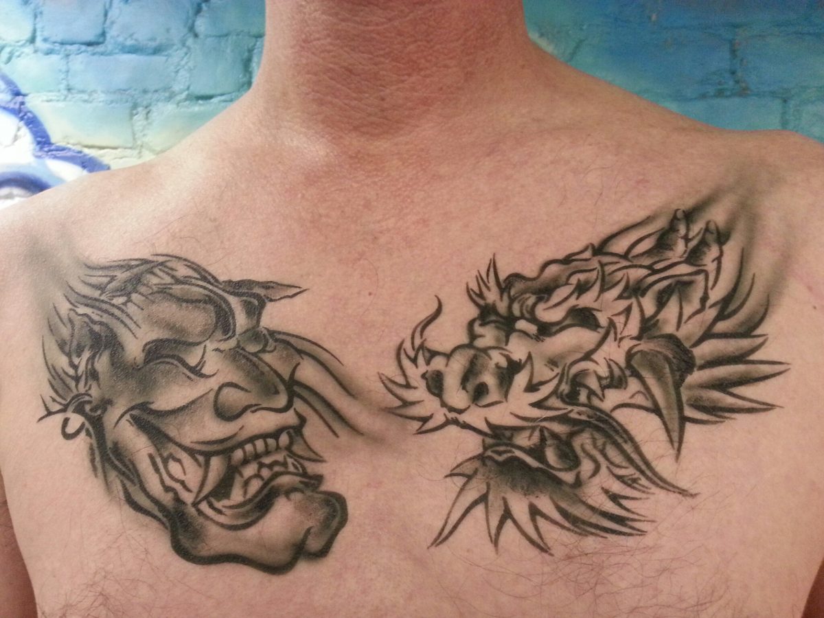 Demonic chest tribal tattoo - Best Tattoo Ideas Gallery